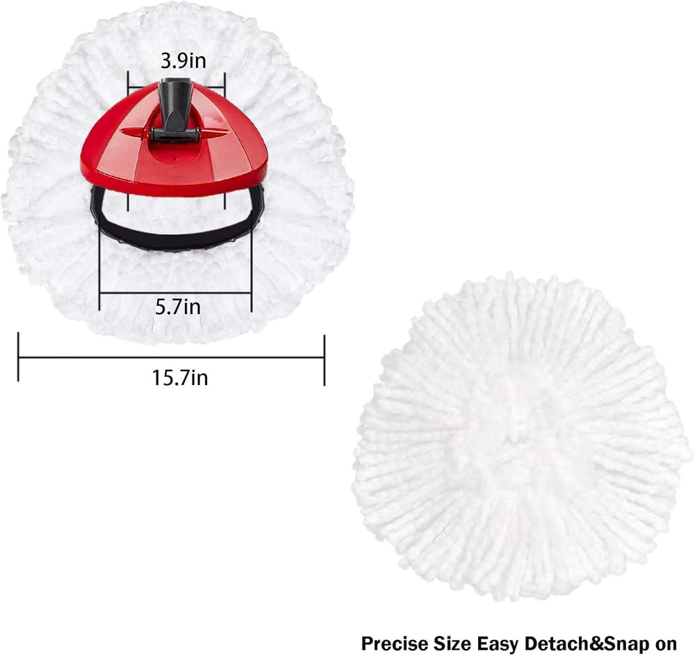 4 Pack Spin Mop Replacement Heads Microfiber Refill for Oceda Triangle Swivel...