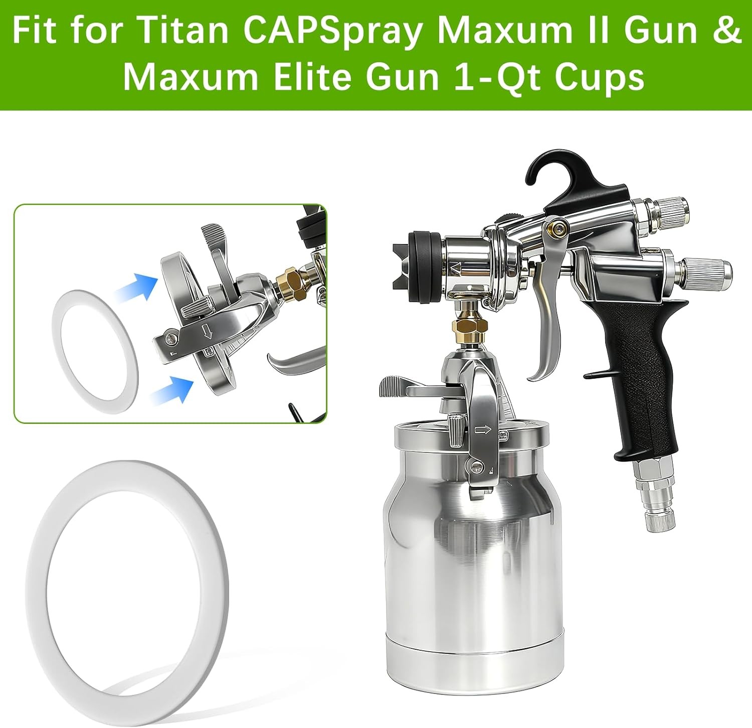 6-Pack 0297052 297052 Spray Paint Cup Gaskets for Titan CAPSpray Maxum white