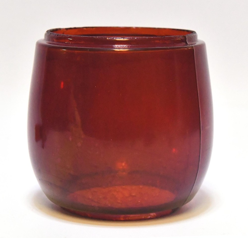 VINTAGE  UNMARKED RUBY RED REPLACEMENT LANTERN GLOBE LENS