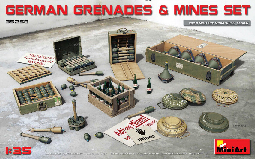 Vehicles Diorama Assembly Kit Miniart German Grenades & Mine...