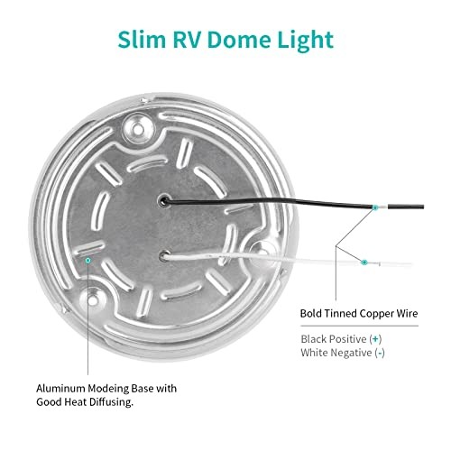 2 Pack RV LED Ceiling Puck Light RV Boat Interior Light DC 2 Pack/Cool White