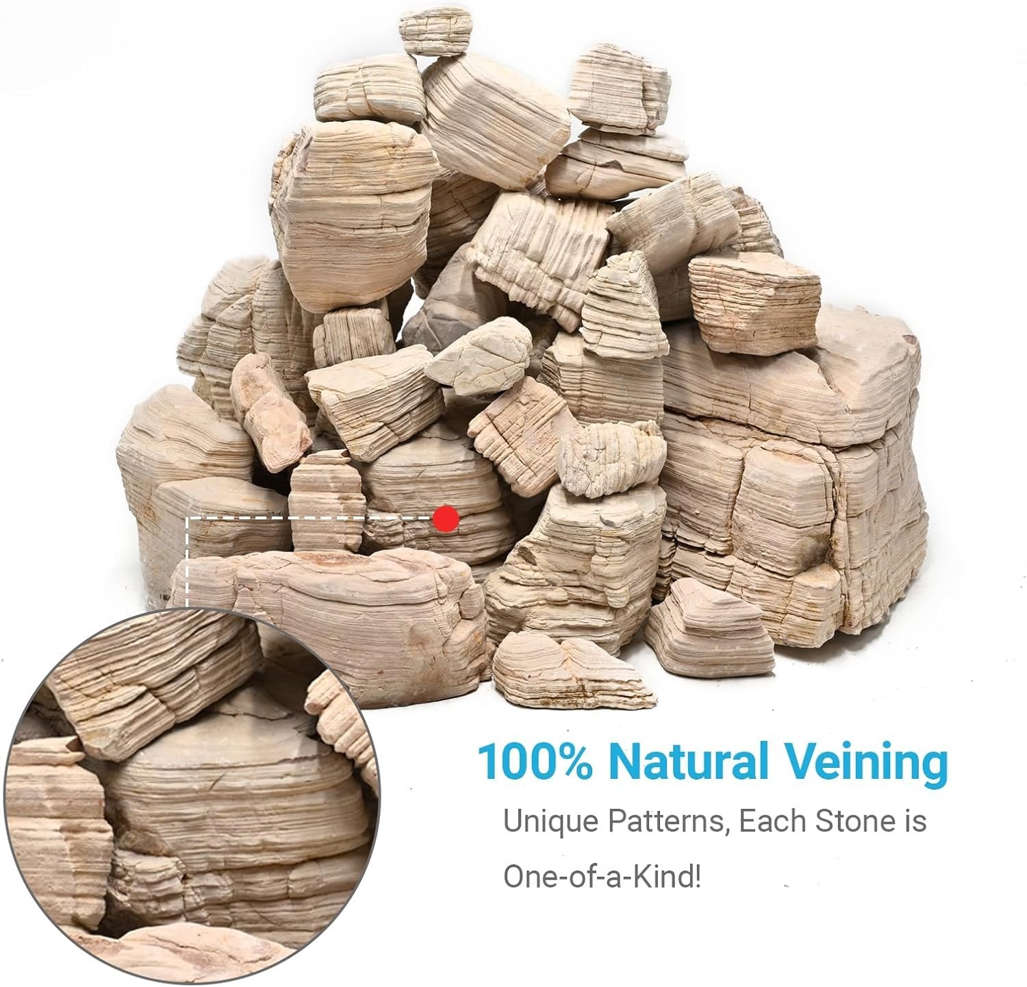 Aquarium Rocks 5lb Fish Tank Stone 2-5 inch Natural Pagoda Rocks for Aquascaping