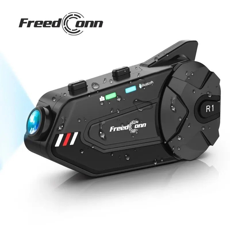 Freedconn R1 Plus 1000M Motorcycle Helmet Intercom & Camera Bluetooth Headset