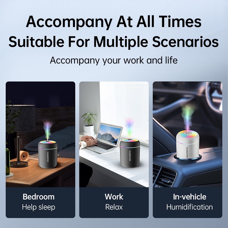Mini USB Air Humidifier Essential Oil Aroma Diffuser LED Mist Home Car