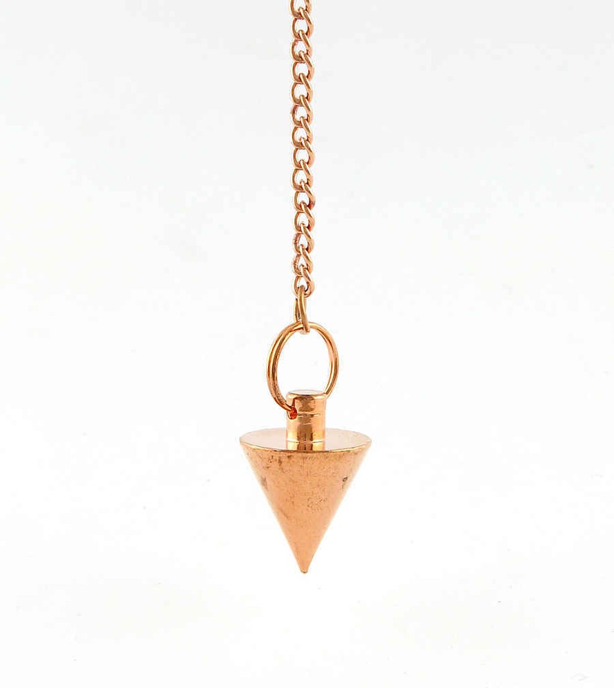 Cone Shaped Copper Plated Brass Pendulum w/ Chain ms027
