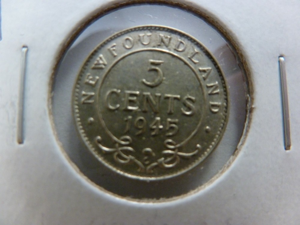 1945-C Newfoundland Five Cent KM #19a--#2