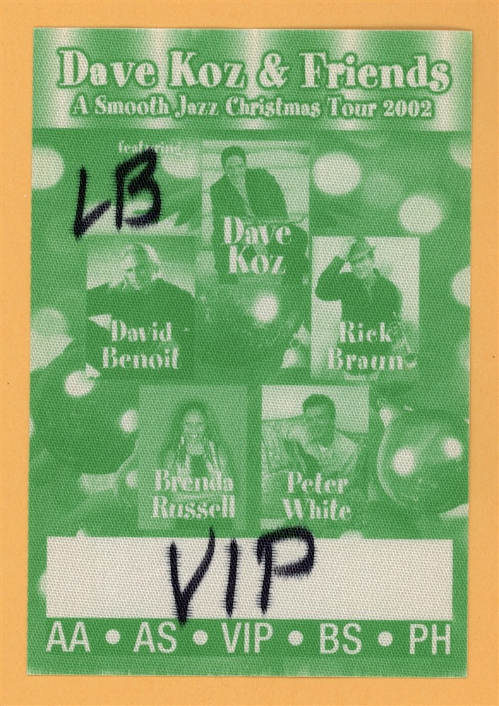 Dave Koz 2002 Concert Tour Backstage Pass