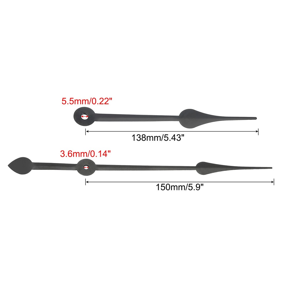 Clock Hands Kit, 8 Set Wall Clock Hands Parts Replacement, Black, A24