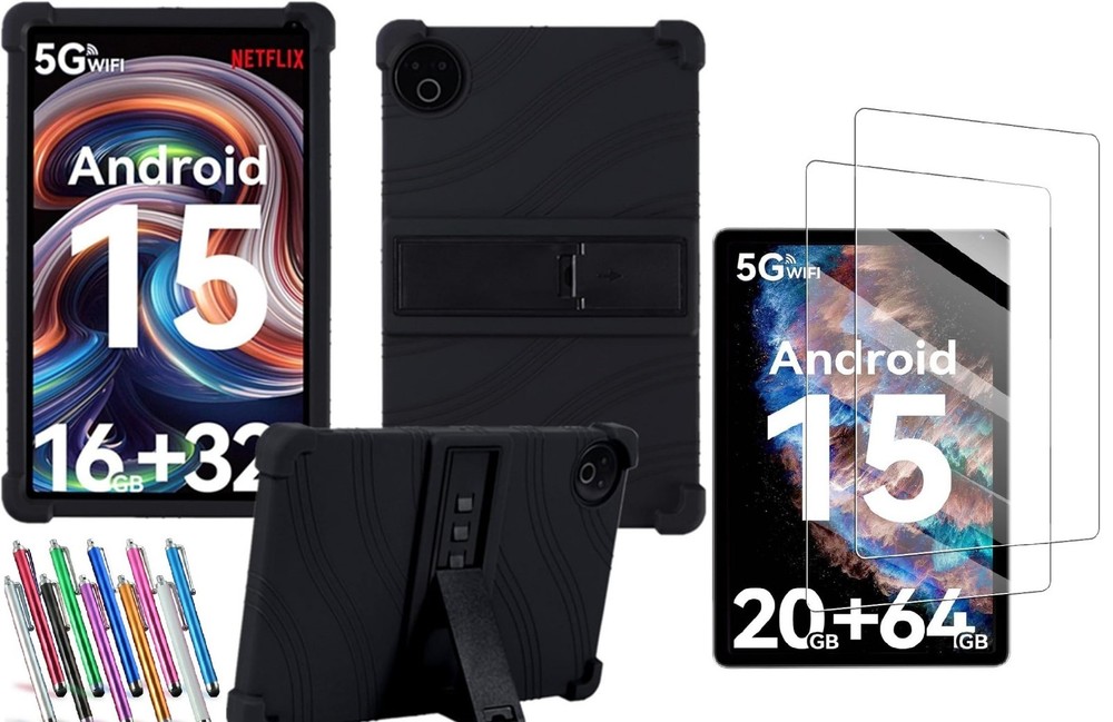 Evermyth 10 Inch Android 15 Tablet Case Soft Lightweight with Adjustable Stand