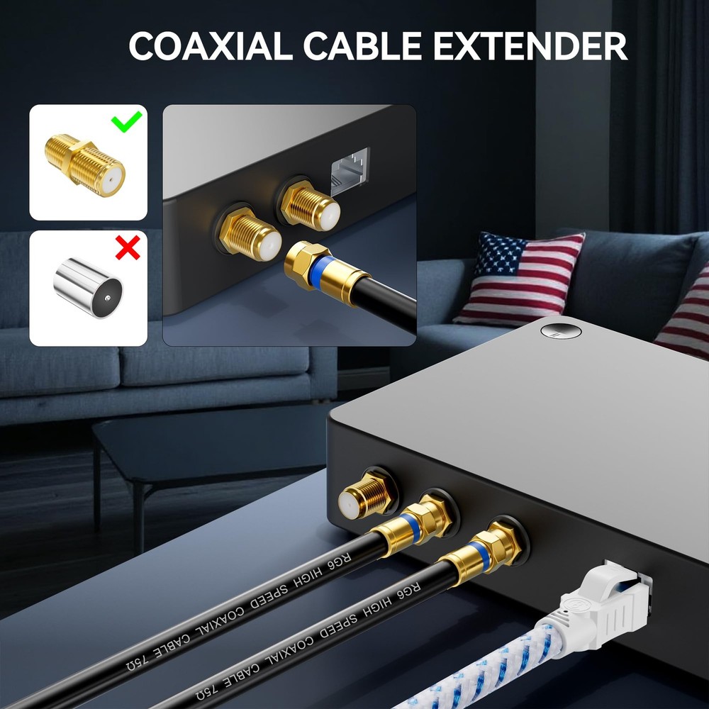 Digoloan Coaxial Cable 60FT, Black