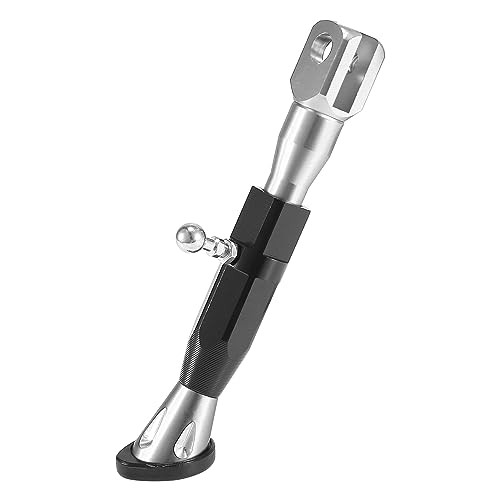 Universal Adjustable Motorcycle Kickstand Side Support Stand Set Silver Tone