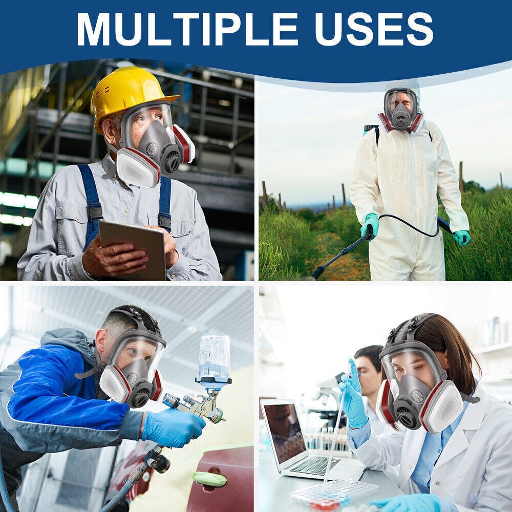 15 IN 1 Gas Mask Full Face Respirator Paint Spray Chemical Facepiece Safety 6800