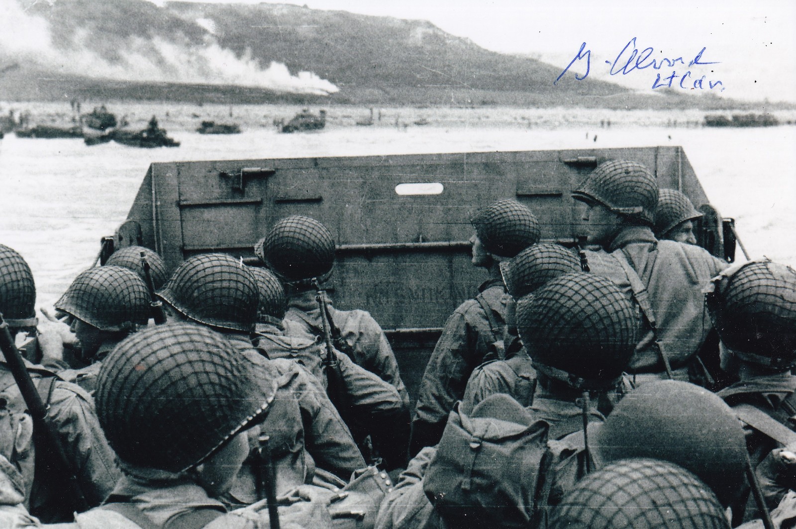 Graham Alvord Signed Autograph 4x6 Photo D-Day Normandy USN LST #133 Omaha Beach