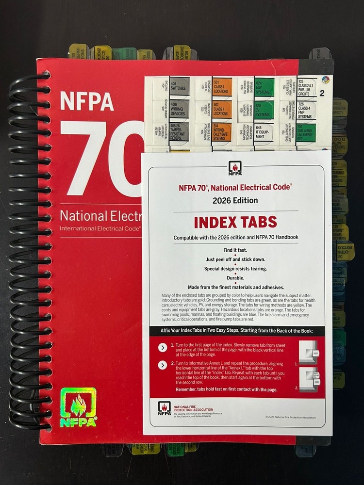 Tabbed & Highlighted : NFPA 70, National Electrical Code  2026 Spiralbound