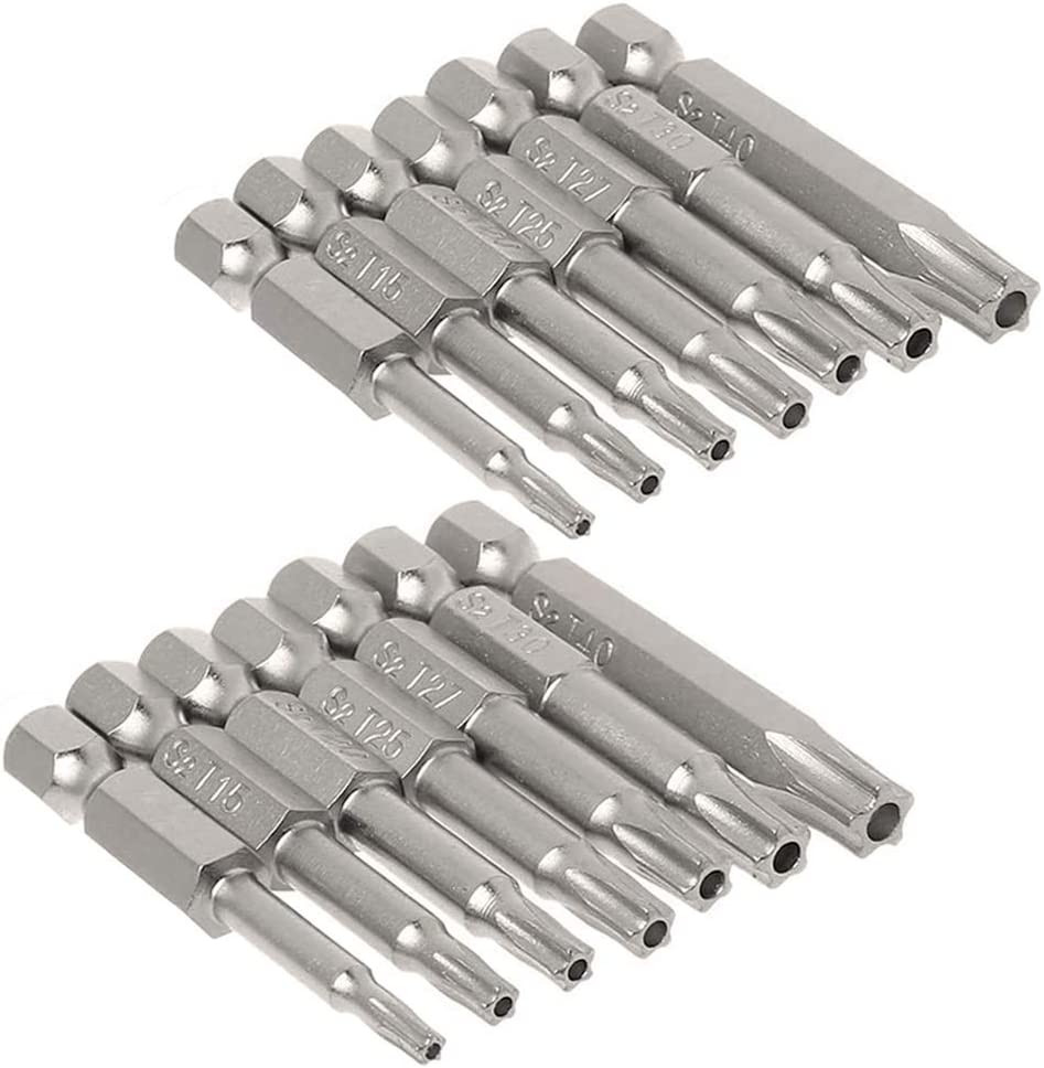 Mesee 5 Point Security Star Torx Screwdriver Bits Set 14Pcs Security Star Torx S