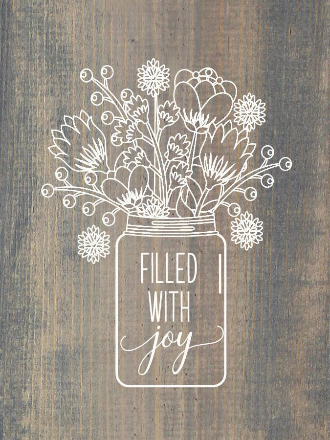 Filled With Joy Vase Sanded White