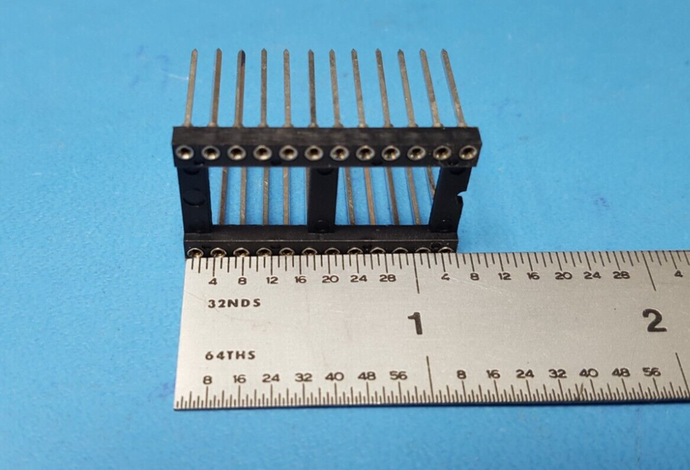 IC SOCKET, AR24-HZW,24 PIN DIP SOCKET, WIRE WRAP, Screw Machine, Tin, Gold,4 Pcs