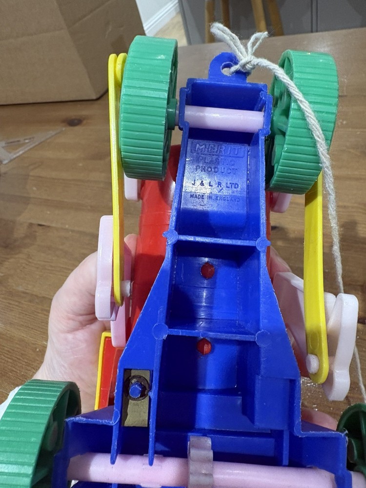 Vintage Mr. Chuff Chuff Train - Merit Plastic Pull along Toy train