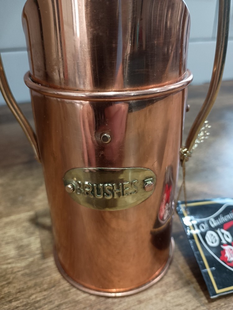 Solid Copper w/Brass, “Brushes” Cup Pitcher Holder w/ Handle by Old Dutch Design