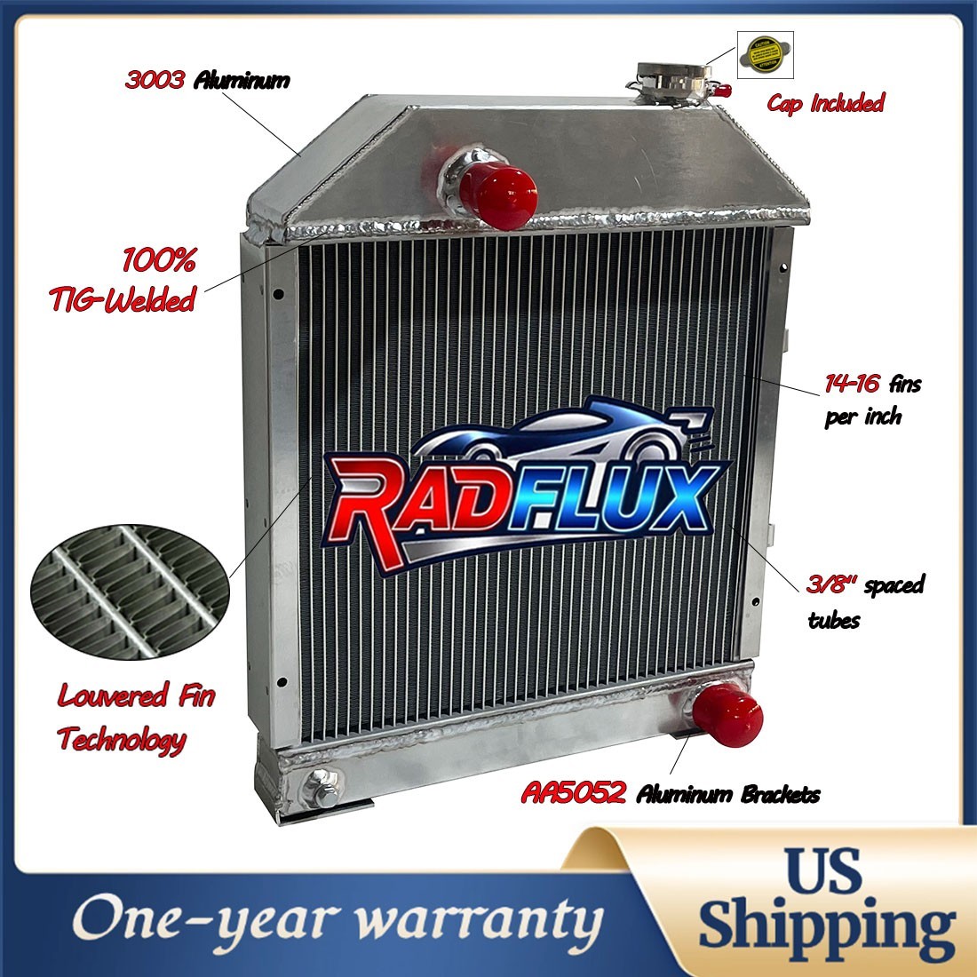 C7NN8005H Radiator For Ford New Holland 2000 2600 3000 3600 4000 MT All Aluminum