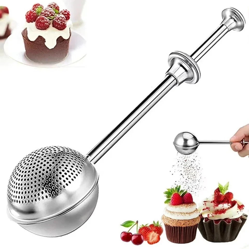 Stainless Steel Powder Shaker Sugar Duster Flour Sieve Cake Decorating BakerTool