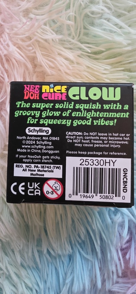 Viral NIB Needoh Nice Cube Glow - Super Solid Squish - Glows in the Dark Orange