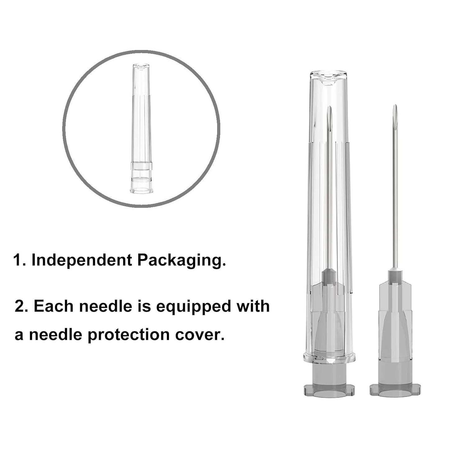 27 Gauge 0.5 Inch Needle, Individually Wrapped, 100 PCS Luer Lock 27Ga/0.5in