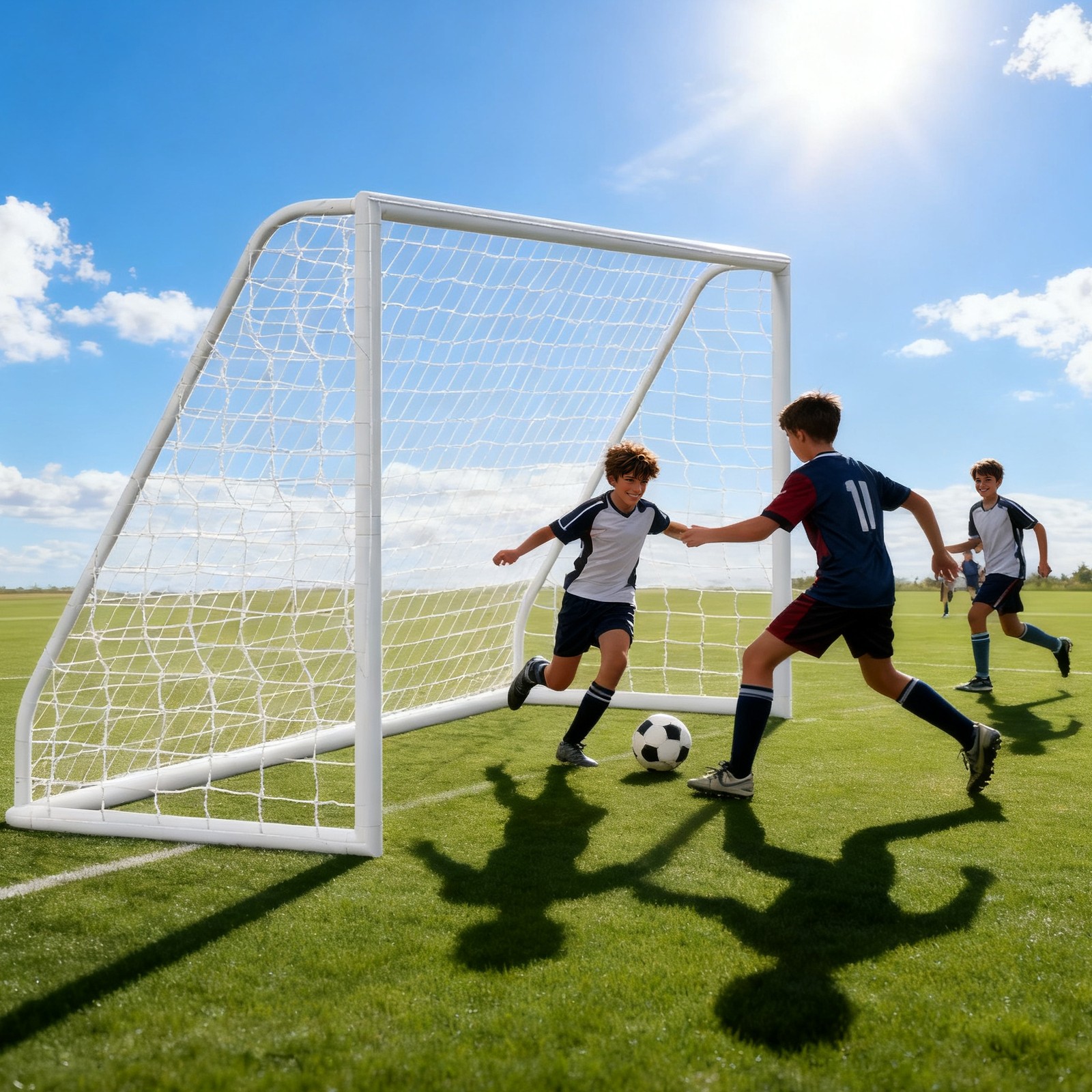 Portable Soccer Goal 12'x6' PVC Frame Soccer Net for Backyard Football Training