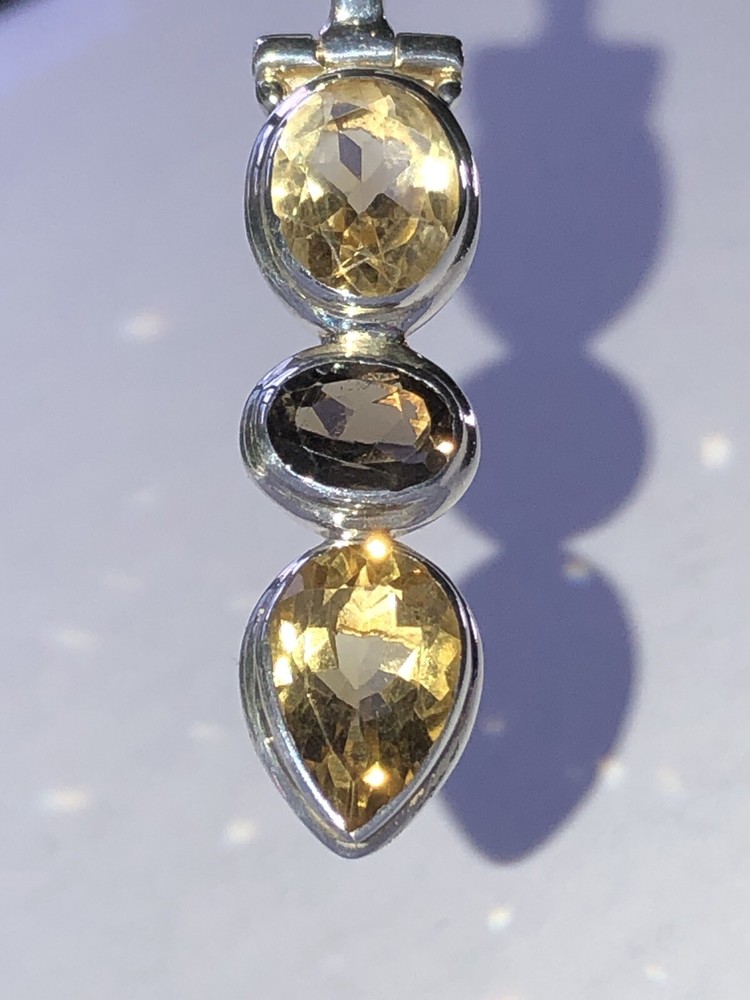 Handcrafted Mixed Gemstones Pendant 1.875”