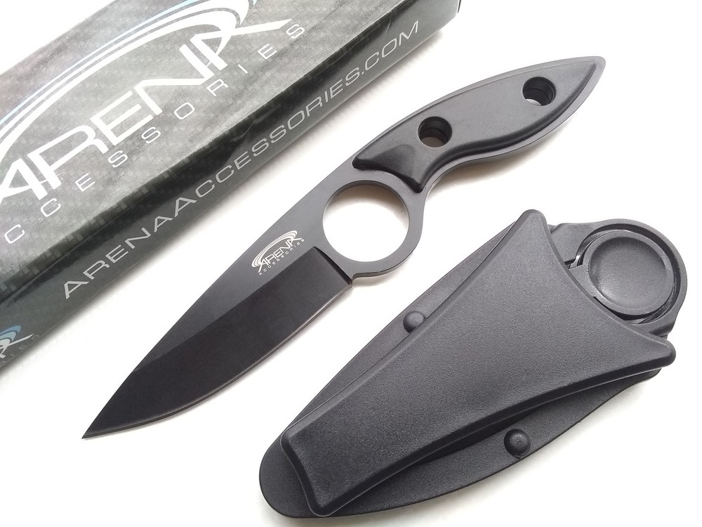 Horizontal Mount Concealed Carry Sheath Fixed Blade Knife Finger Hole FAST SHIP