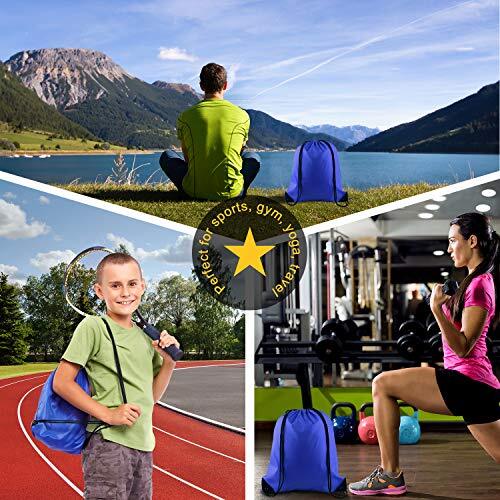 2 Pcs Drawstring Backpack Bags Sports Cinch Sack String Backpack Storage Blue