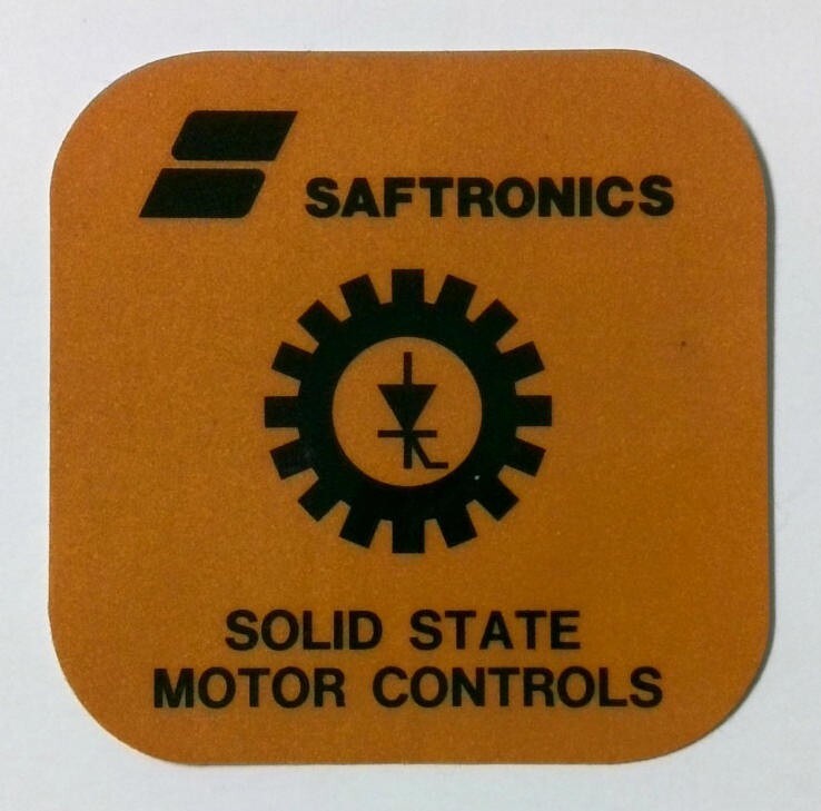 Vintage Saftronics Solid State Motor Controls Coal Mining Sticker Decal