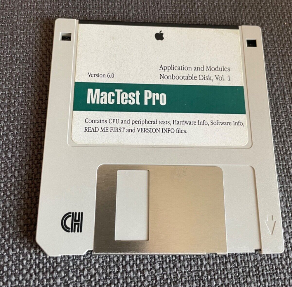 MacTest Pro Disk V6.0 Application Modules 1995 Macintosh Apple Computer-Untest
