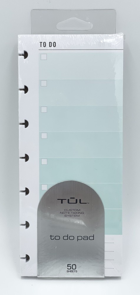 TUL Discbound Notebook Task Pads, To Do Pack, 3" x 7-1/2", 50 Sheets, Mint
