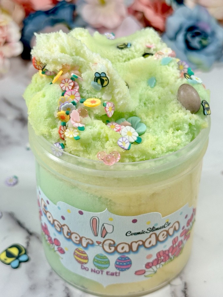 Easter Garden Cloud Slime ~ Easter Theme ~ Stretchy ~ Slime Shops ~ ASMR