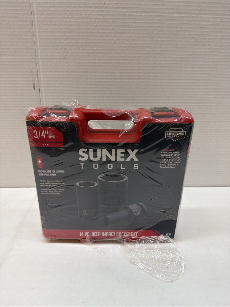 Sunex 4638 14-Piece 3/4" Drive Deep Impact Socket Set
