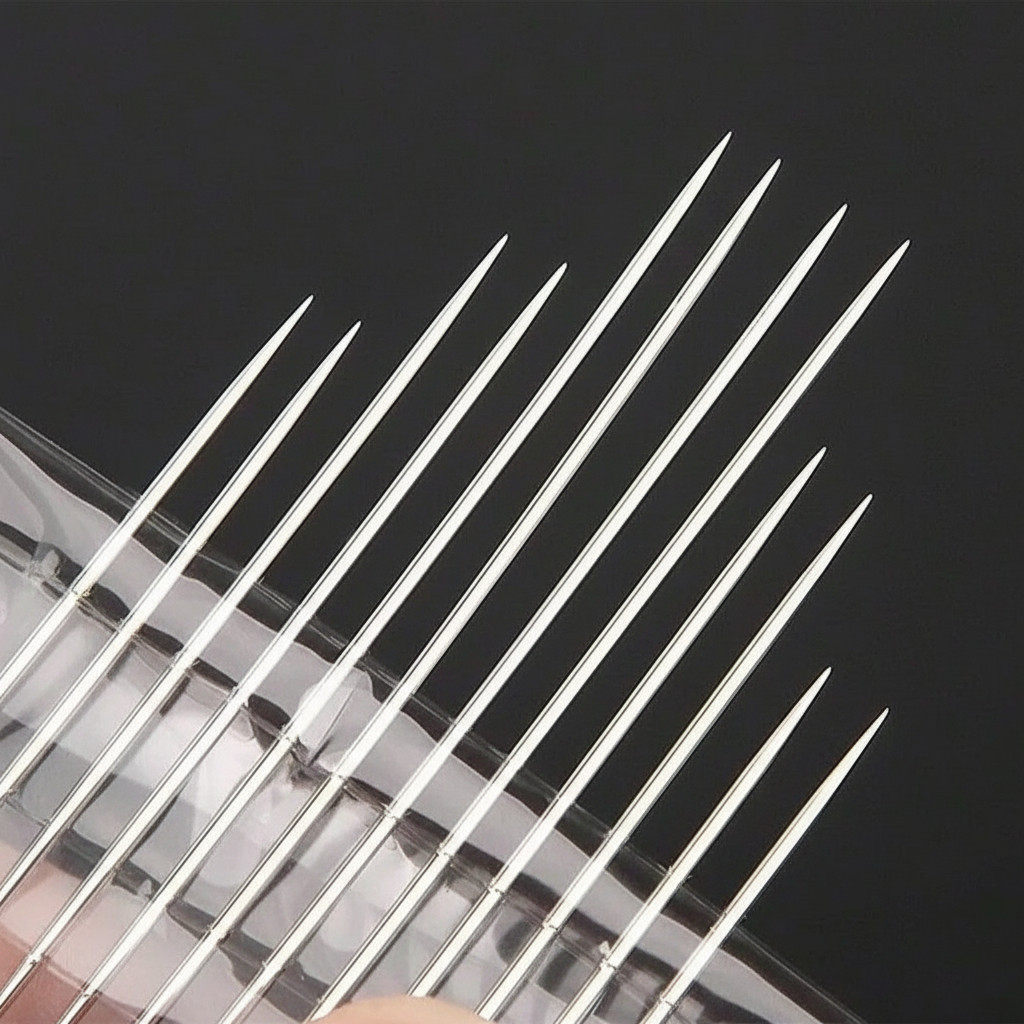 12PCS Large Eye Sewing Needles Set Hand Stitching with Threader Yarn Needle Tool