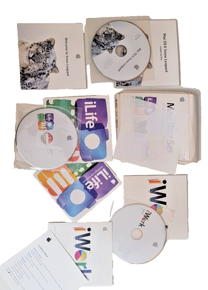 Apple Mac Software Disc Bundle – Mac OS X Snow Leopard, iLife, iWork – Original