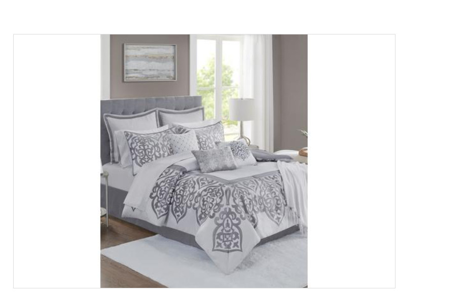 Lisette 14 Pc. Damask Jacquard Comforter Sets