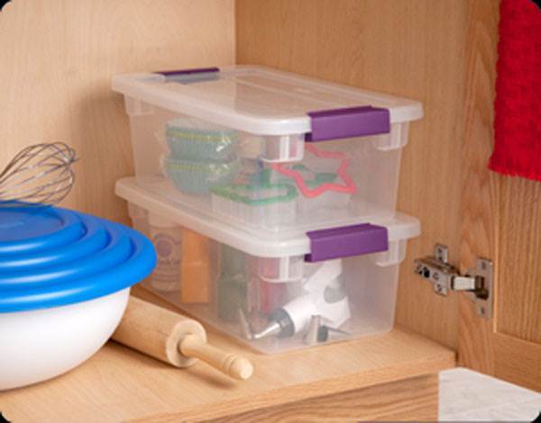 Sterilite 6 Quart Plastic ClearView Latch Box Storage Container Tote, 12 Pack