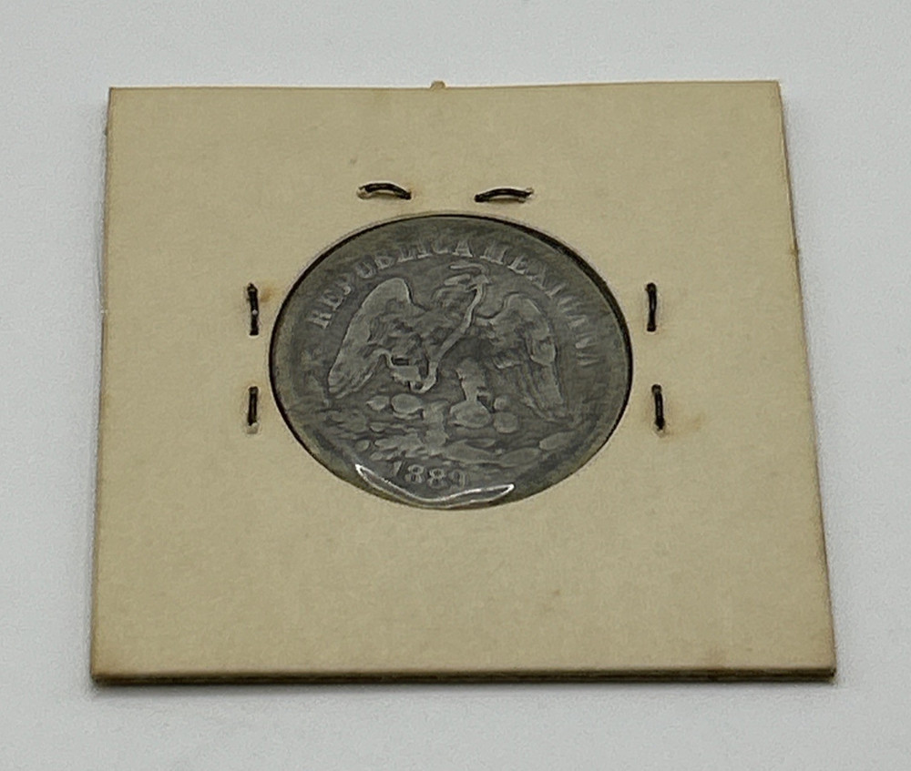 1889 MEXICAN 25 CENTAVOS SILVER COIN