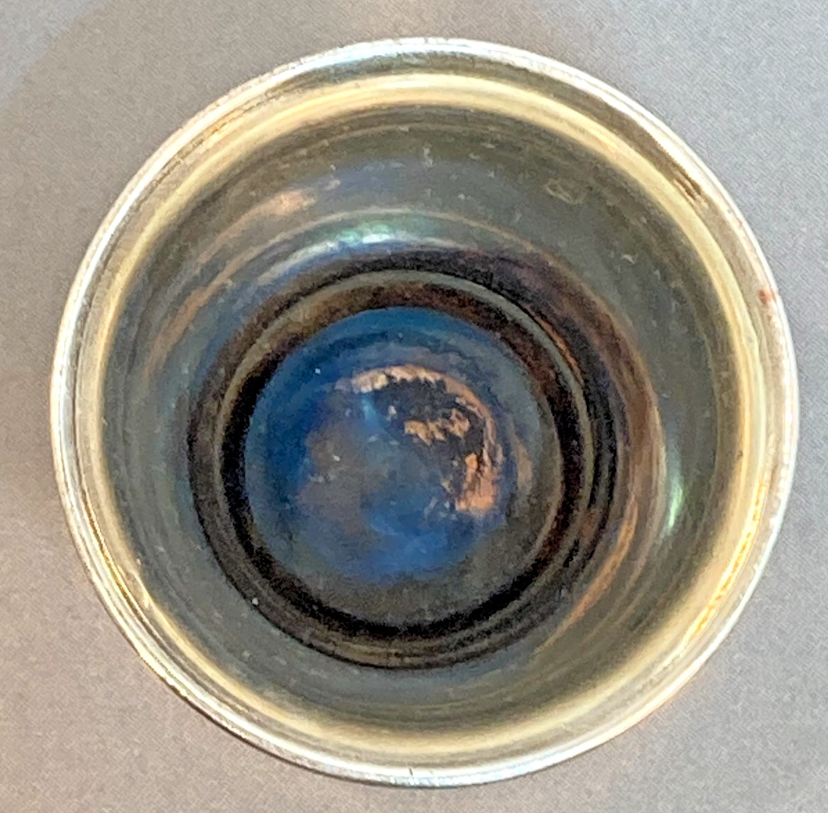 Vintage Silver Silverplate Shot Glass Cup Enamel crest coat of arms Lillehammer