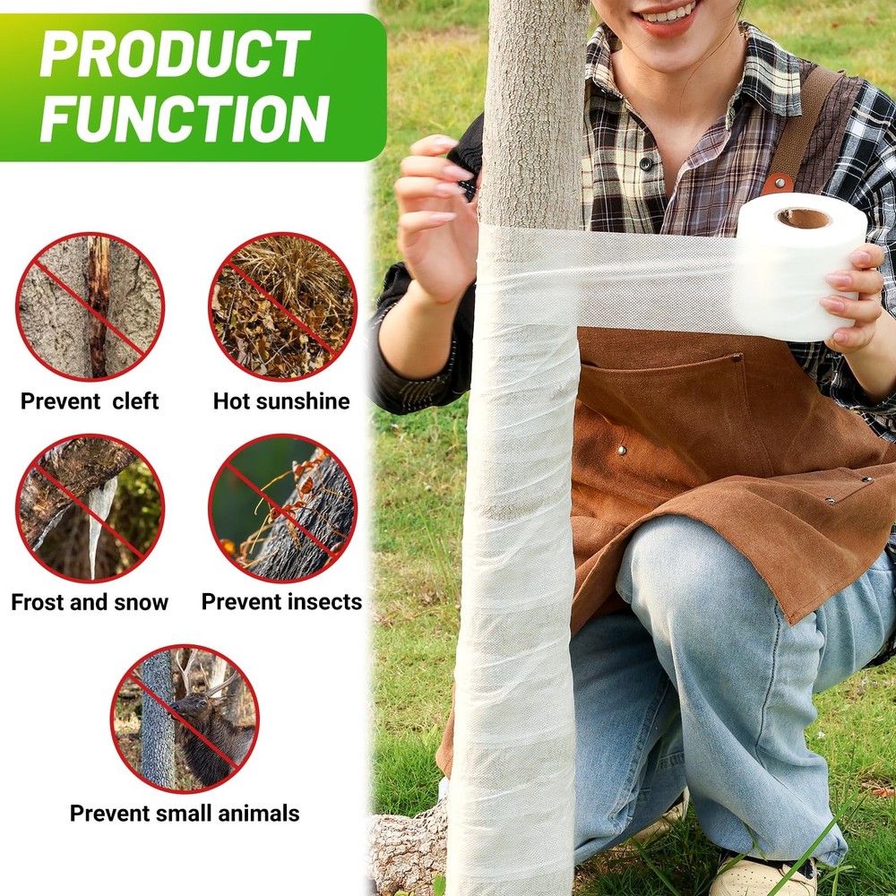 Tree Trunk Protector Wrap 132 Ft Breathable Winter Bark Guard Deer Protection