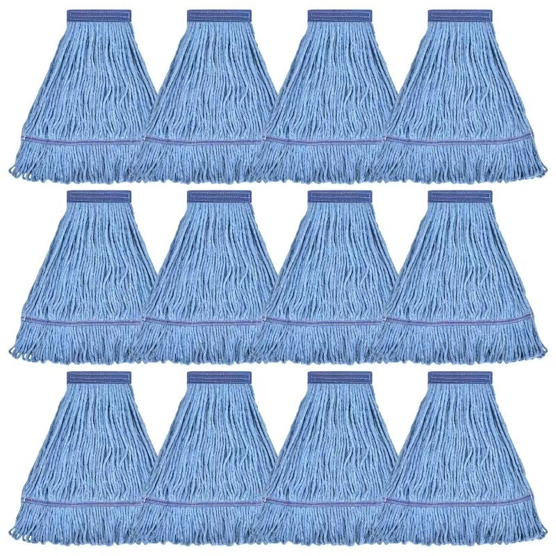 Cleaning Heavy Duty Commercial Loop-End Wet Mop Refill Replacement Head Blue