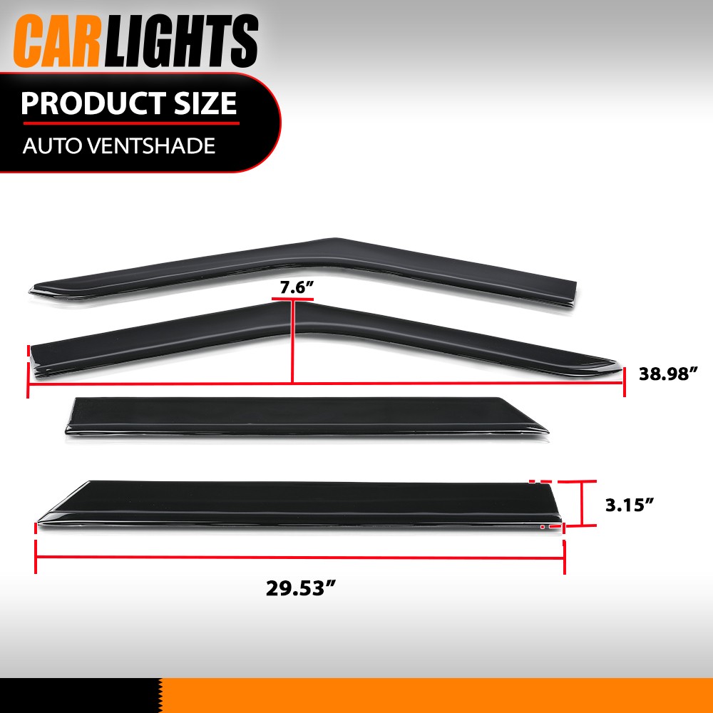 AVS Window Rain Guards Visors Shield Out-Channel Fit For 2020-2025 Ford Explorer