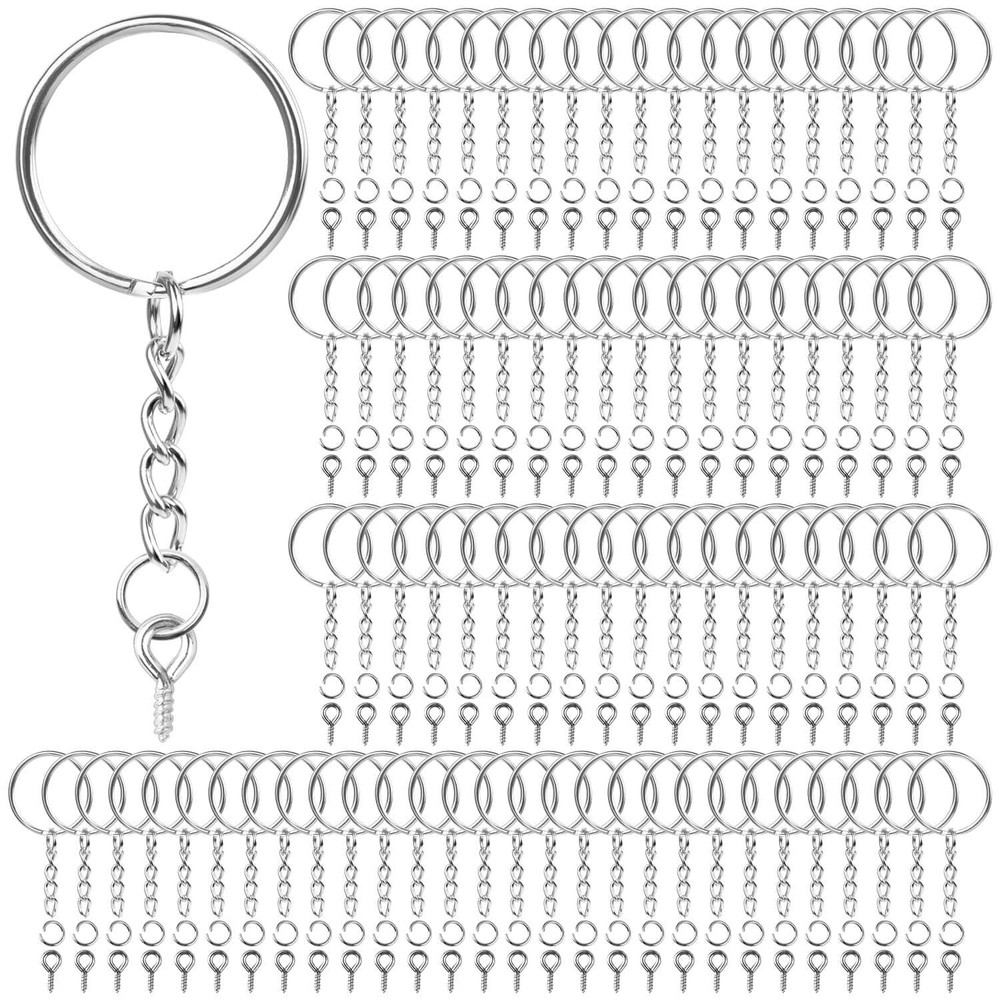 Keychain Rings for Crafts, Flasoo 360Pcs Keychains Resin Include Silver