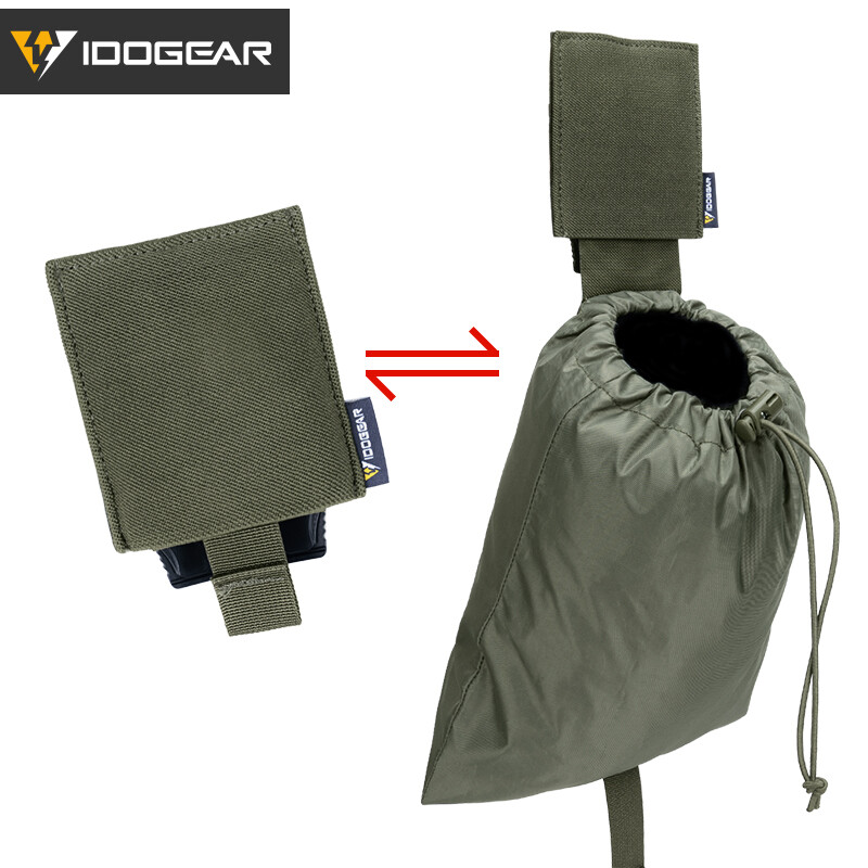 IDOGEAR Tactical Consealed Foldable Dump Pouch MOLLE Drop Pouch Mag Recycling MC