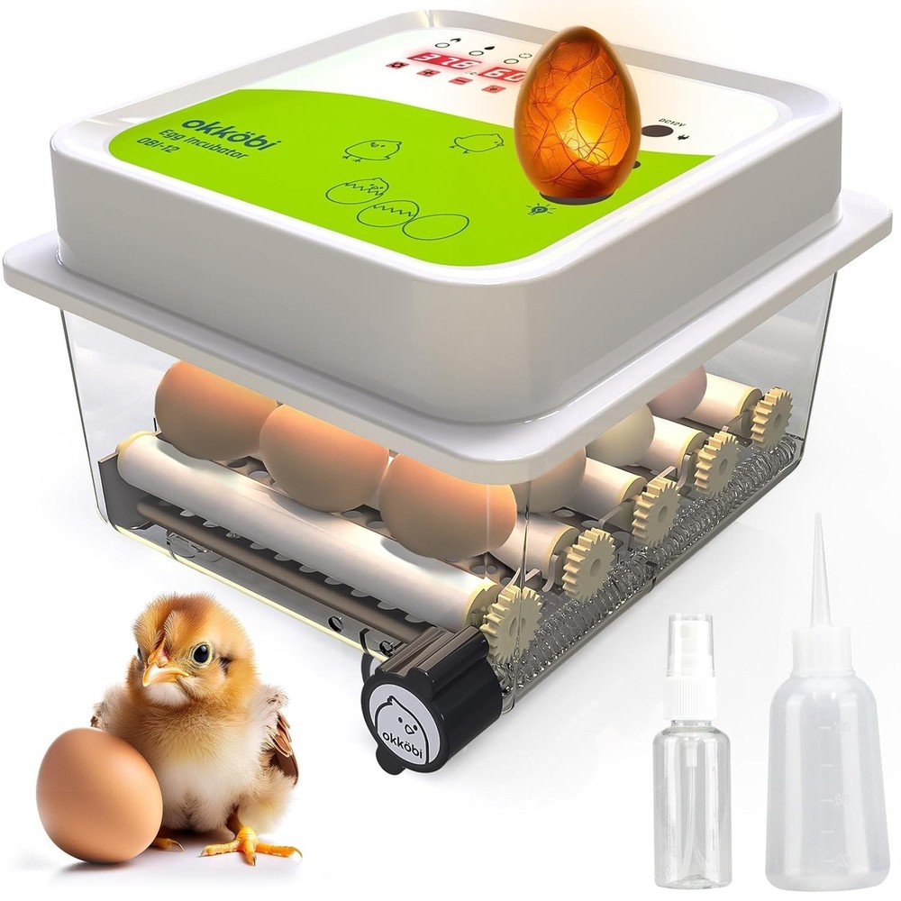 12 Eggs Incubator with Automatic Egg Turning and Humidity Control - New