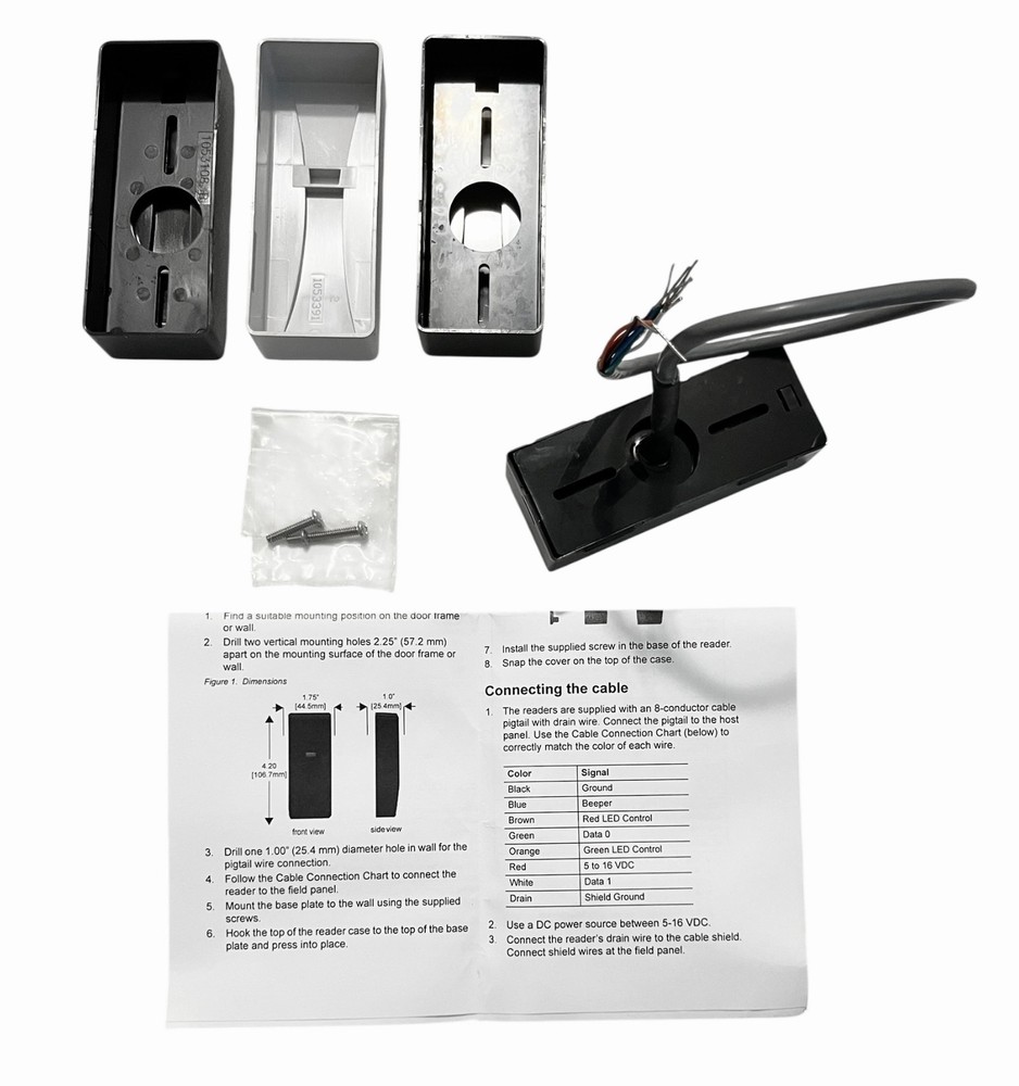 Interlogix TP-RDR-100A TruPortal T-100 Model Card Reader with 3 Covers