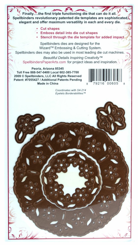 Spellbinders Shapeabilities Pendants Eyelets Die Cut Emboss & Stencil Set